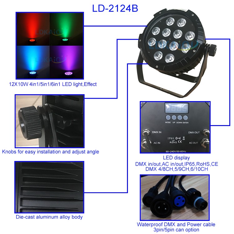 led waterproof par light 12X10W 4in1/5in1/6in1(图1)
